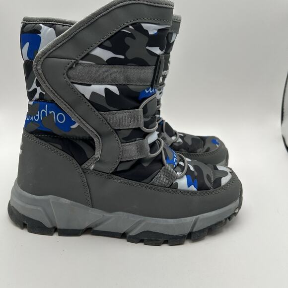 Hobibear Big Kids Winter Boots Size 35 US Size 3.5 Blue Faux Fur Lined AW3771 - Picture 2 of 8